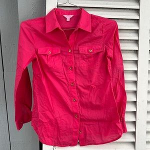 Lilly Pulitzer long sleeve button down shirt color pink size 2